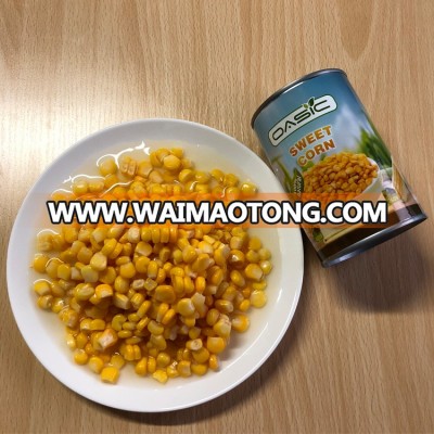 Canned Style and Water Preservation Process Whole Kernel Sweet Corn